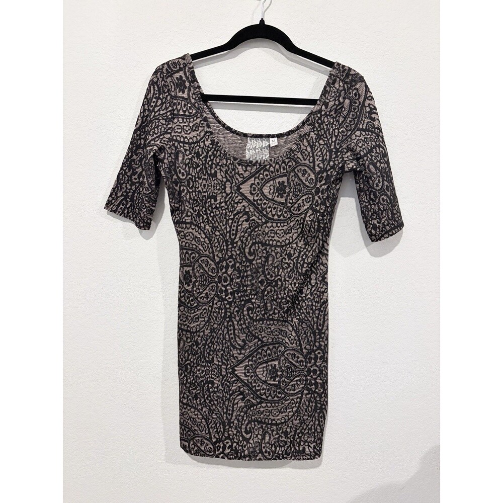Fellow Bodycon Black Gold Dress Size M